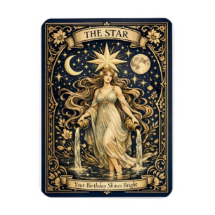Magnet Flexible Tarot Art Nouveau Anniversaire Étoile Céleste