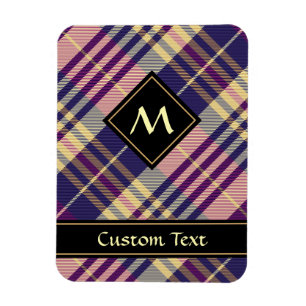 Magnet Flexible Tartan mauve, or et bleu