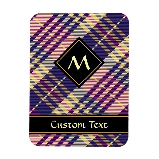 Magnet Flexible Tartan mauve, or et bleu (Vertical)