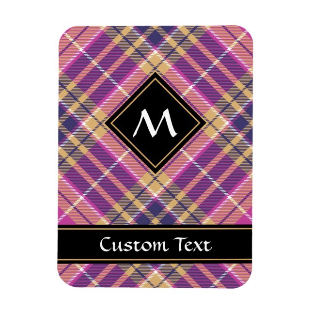 Magnet Flexible Tartan rose, or et bleu (Vertical)