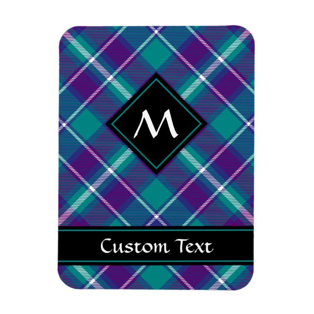 Magnet Flexible Tartan vert de mer, violet et bleu (Vertical)