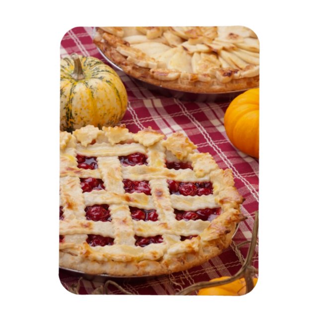 Magnet Flexible Tarte cerise en treillis et tarte aux pommes (Vertical)