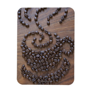 Magnet Flexible Tasse de Coffe illustrée utilisant des grains de