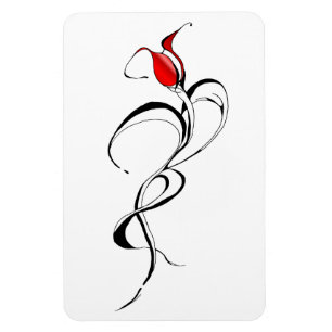 Magnet Flexible Tatouage artistique tribal surréaliste de la rose 