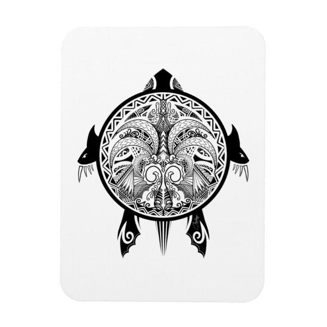 Magnet Flexible Tattoo Tribal Turtle (Vertical)