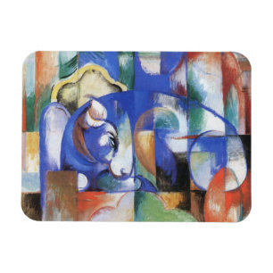 Magnet Flexible Taureau couché par Franz Marc, Art cubiste vintage
