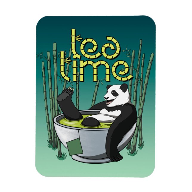 Magnet Flexible Tea Time Panda (Vertical)