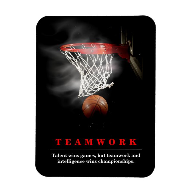 Magnet Flexible Teamwork Basketball Motivational Inspirational (Vertical)