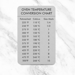 Magnet Flexible Température du graphique de conversion Celsius Fah