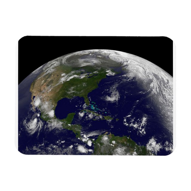 Magnet Flexible Tempêtes Tropicales Sur La Planète Terre. (Horizontal)