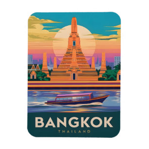 Magnet Flexible Temple du coucher de soleil de Bangkok Thaïlande V