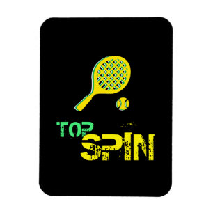 Magnet Flexible Tennis Sport Pop Art, Green & Yellow Racket & Ball