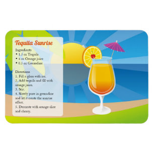 Magnet Flexible Tequila Sunrise Cocktail Recette