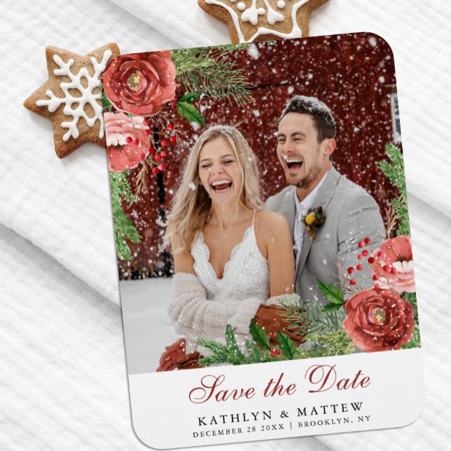 Magnet Flexible Terracotta Floral Pine de Noël Mariage (Créateur téléchargé)