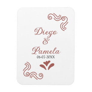 Magnet Flexible Terracotta noir rustique espagnol mariage couple f