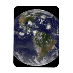 Magnet Flexible Terre Pleine Montrant Les Tempêtes Tropicales Dans