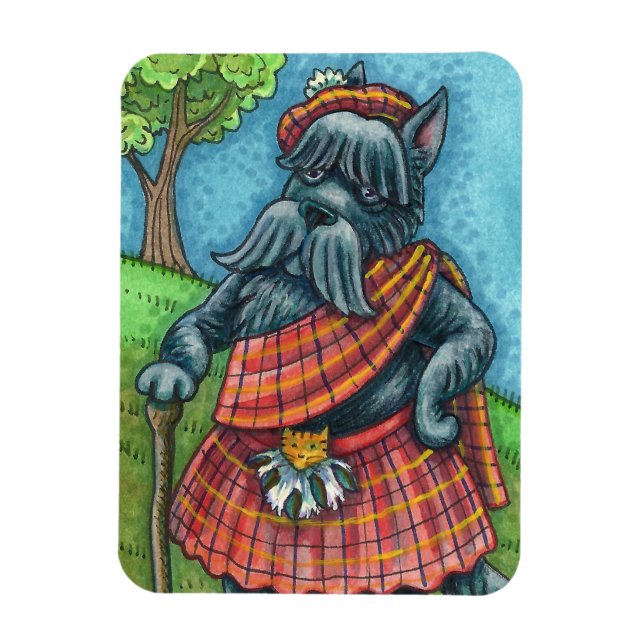 Magnet Flexible TERRIER ÉCOSSE, SCOTTIE DOG PRIDE Kilt Sporran (Vertical)