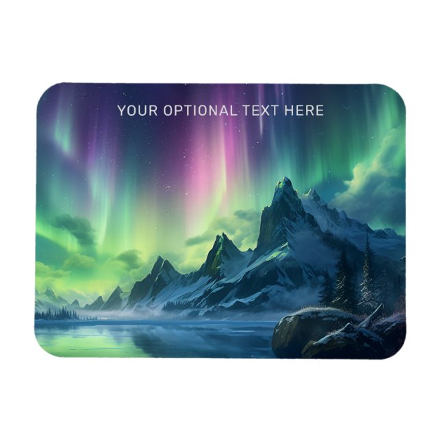 Magnet Flexible Texte personnalisé Aurora Borealis (Horizontal)