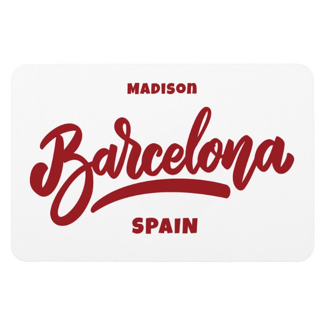 Magnet Flexible Texte personnalisé et couleur Barcelone (Horizontal)