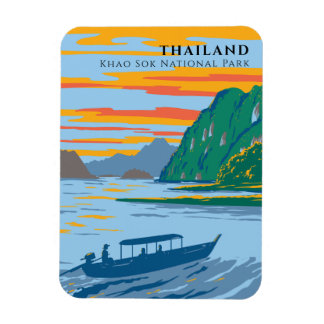 Magnet Flexible Thailand Khao Sok National Park Travel Art Deco