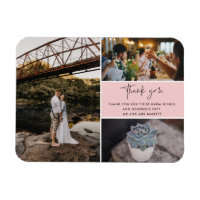 Thank You Pink Photo Collage Wedding