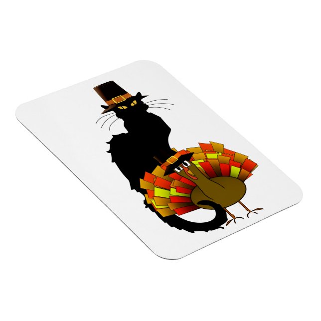 Magnet Flexible Thanksgiving Le Conversation Noir avec le pèlerin  (Côté Droit)