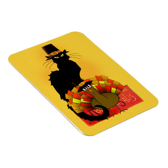 Magnet Flexible Thanksgiving Le Conversation Noir avec le pèlerin  (Côté Droit)