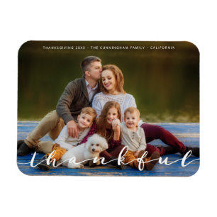 Magnet Flexible Thanksgiving Simple Script Family Photo