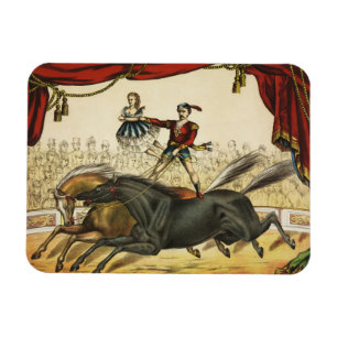 Magnet Flexible The Two Horse Act, Circus Performance, vers 1874.