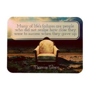 Magnet Flexible Thomas Edison Citation Inspirationnelle "Échecs"