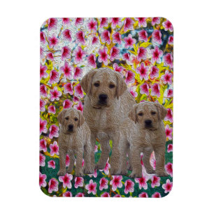 Magnet Flexible Three Labrador Puppies Oil Painted