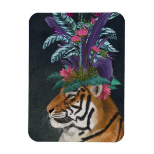 Magnet Flexible Tiger with Tropical Headpiece