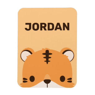 Magnet Flexible Tigre mignon avec nom personnalisé