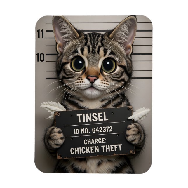 Magnet Flexible Tinsel the Christmas Kitten (Vertical)