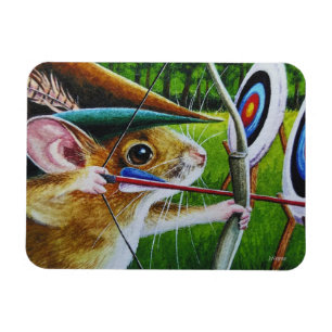 Magnet Flexible Tir à l'arc Souris Bow & Arrow Watercolor Art