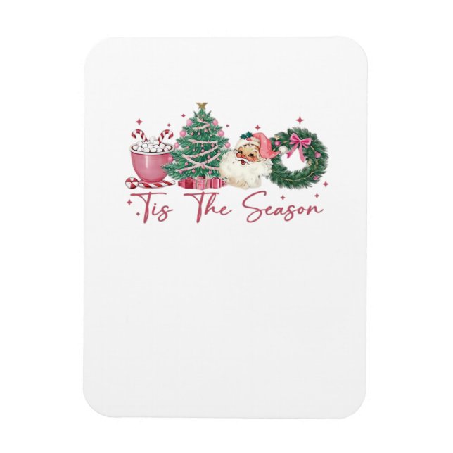 Magnet Flexible Tis The Season Merry Christmas Cute Xmas Coffee Ch (Vertical)