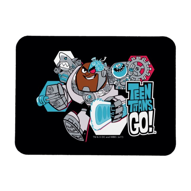 Magnet Flexible Titans Ados, allez ! | Graphique Arsenal de Cyborg (Horizontal)