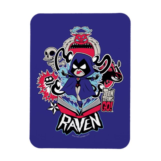 Magnet Flexible Titans Ados, allez ! | Raven puissance démoniaque  (Vertical)
