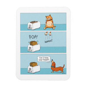 Magnet Flexible Toast Feuille de chat Startled pour chien