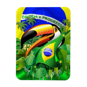 Magnet Flexible Toco Toucan avec drapeau brésilien