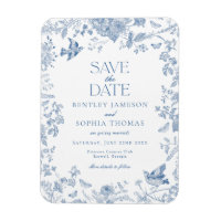 Toile Bleue De Jouy Floral Français Enregistrer la