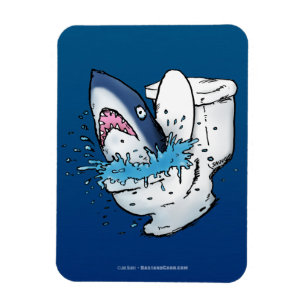 Magnet Flexible Toilette Shark Funny Blue Cartoon