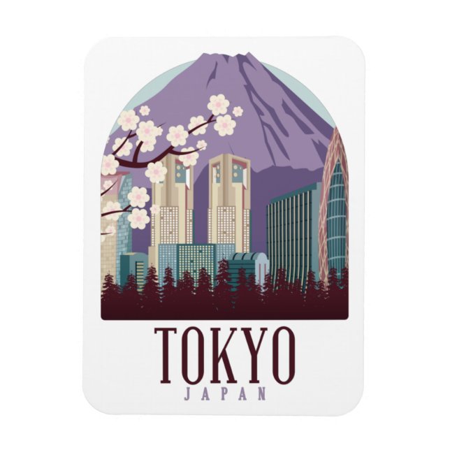 Magnet Flexible Tokyo Japon Japon Vintage voyage (Vertical)
