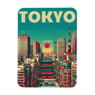 Magnet Flexible Tokyo Japon voyage cadeaux vintages