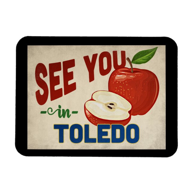 Magnet Flexible Toledo Ohio Apple - Vintage voyage (Horizontal)