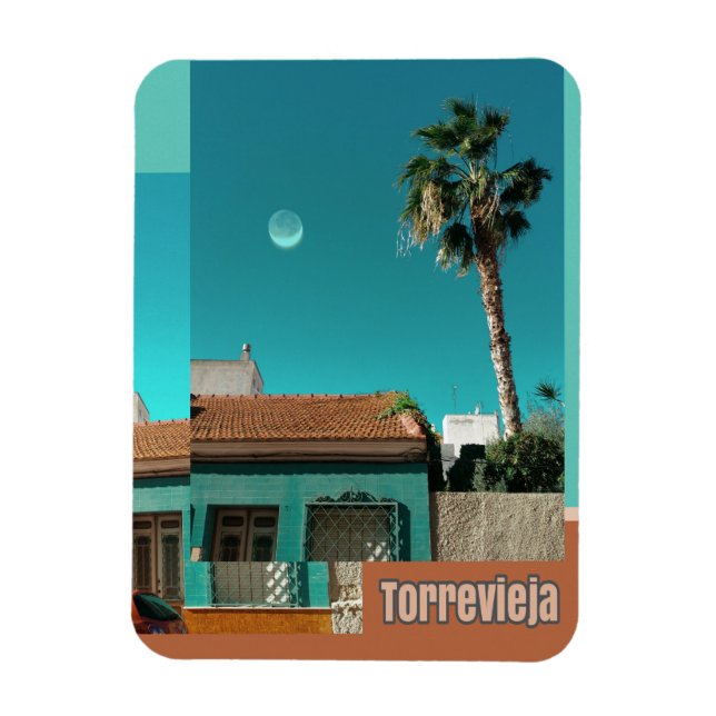 Magnet Flexible Torrevieja en Orange et Turquoise (Vertical)