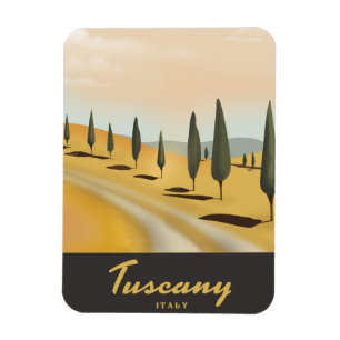 Magnet Flexible Toscane Italie affiche de voyage de style vintage