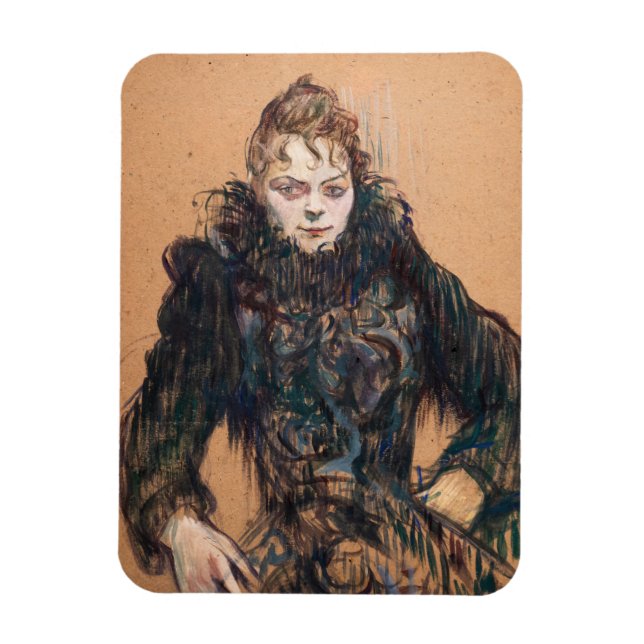 Magnet Flexible Toulouse-Lautrec - Femme avec un Boa Noir (Vertical)