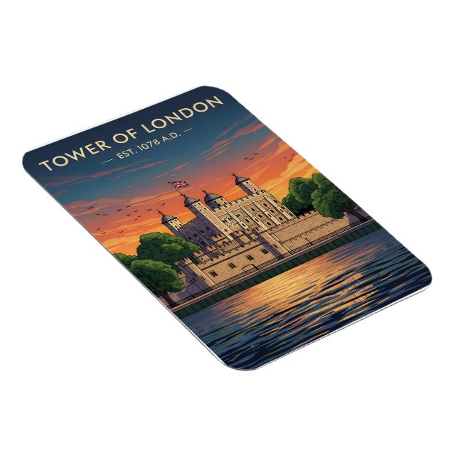 Magnet Flexible Tour de Londres au coucher du soleil (Côté Droit)