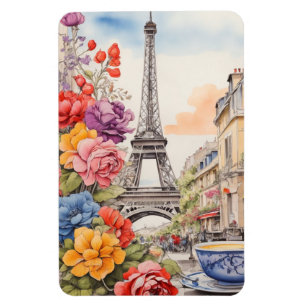 Magnet Flexible Tour Eiffel et belles fleurs 1